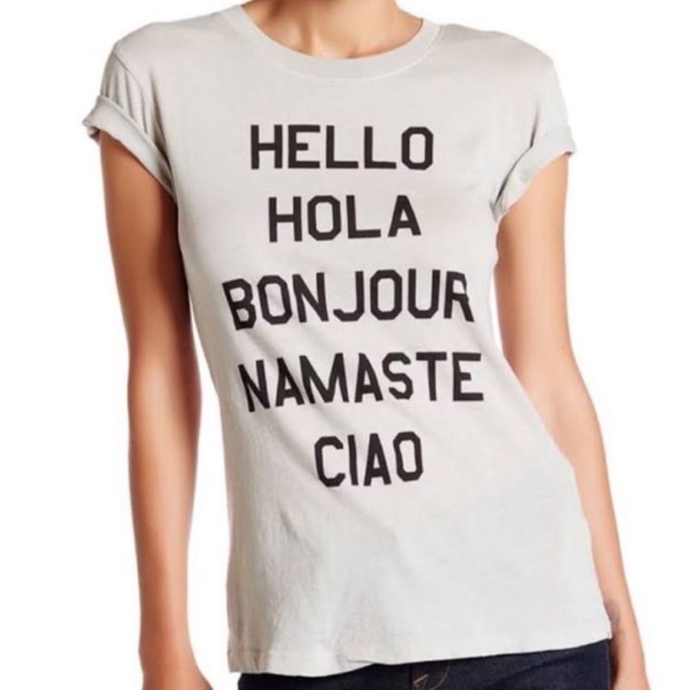 𝅺WILDFOX Hello Hola Graphic T-shirt Size M
